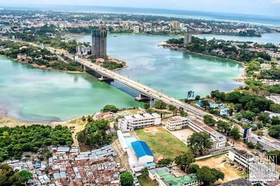 Mombasa city and coastal scenery