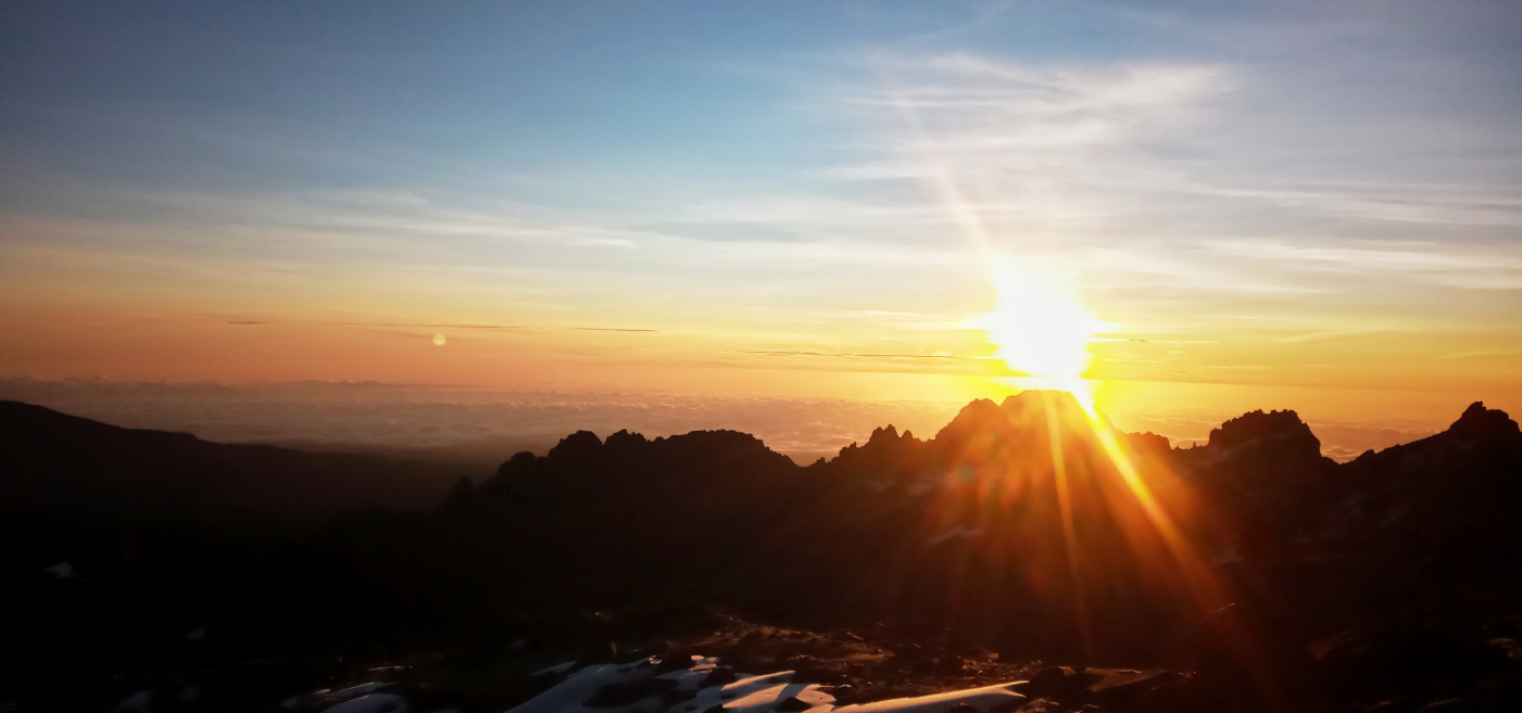Trekking team on Mount Kenya