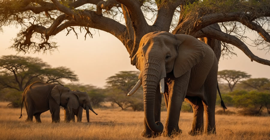 Elephants in Tsavo West National Park