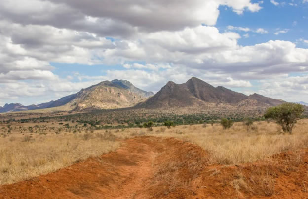 Volcanic landscape in Tsavo West National Park